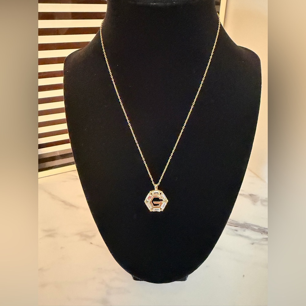 Givenchy with Baguette Crystal G Gold Necklace - Picture 4 of 7